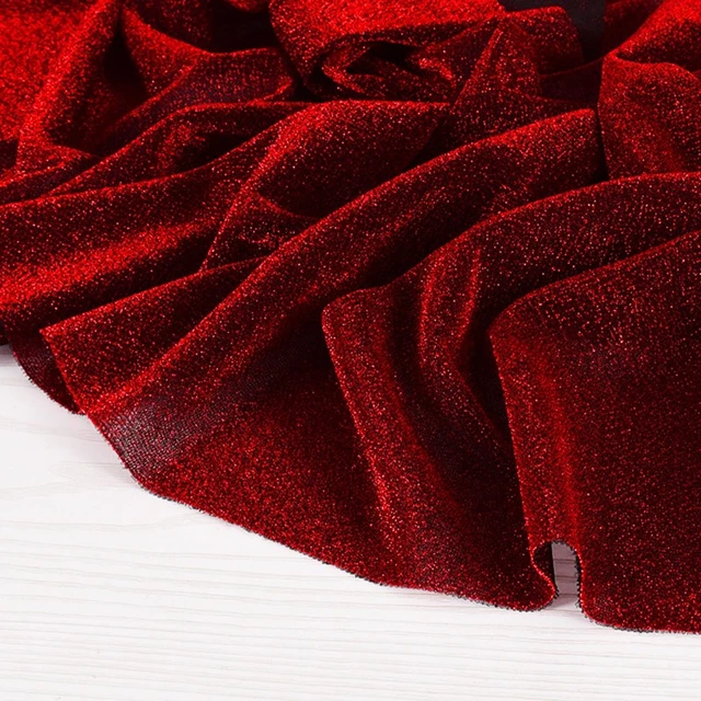 wine red velvet fabric with stretch gold velvet on all sides compact  single-sided velvet high-definition clothing fabric - AliExpress