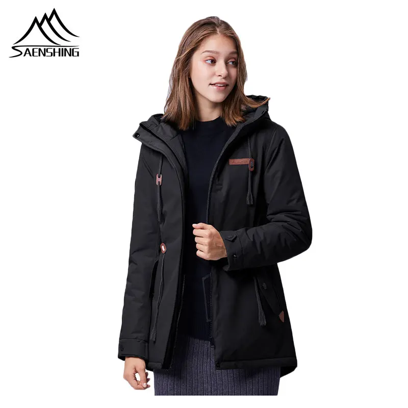 SAENSHING, женская зимняя куртка с подогревом, толстая, USB, электрическая, ветрозащитная, водонепроницаемая, для походов, кемпинга, походов, альпинизма
