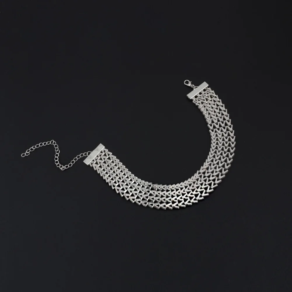 SILVER Hot Selling Stylish Design Personality Multilayer Statement Necklace - Окраска металла: SILVER