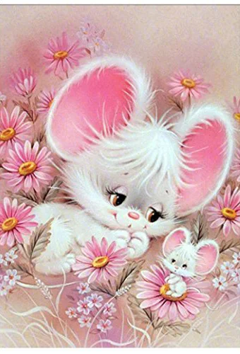 Алмазная картина ZOOYA, полностью квадратная, животные, ужин, пара, мышь, алмазная вышивка, узор, стразы, мозаика, Рукоделие, сделай сам, SF451 - Цвет: SF451-3