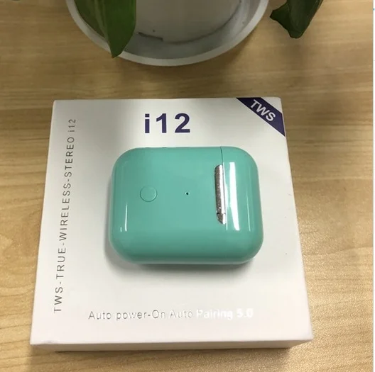 I12 green I10 TWS Bluetooth беспроводные наушники стерео объемное шумоподавление 2 шт. затычка для ушей Автоматическое Сопряжение подходит для Apple samsung - Цвет: I12 green