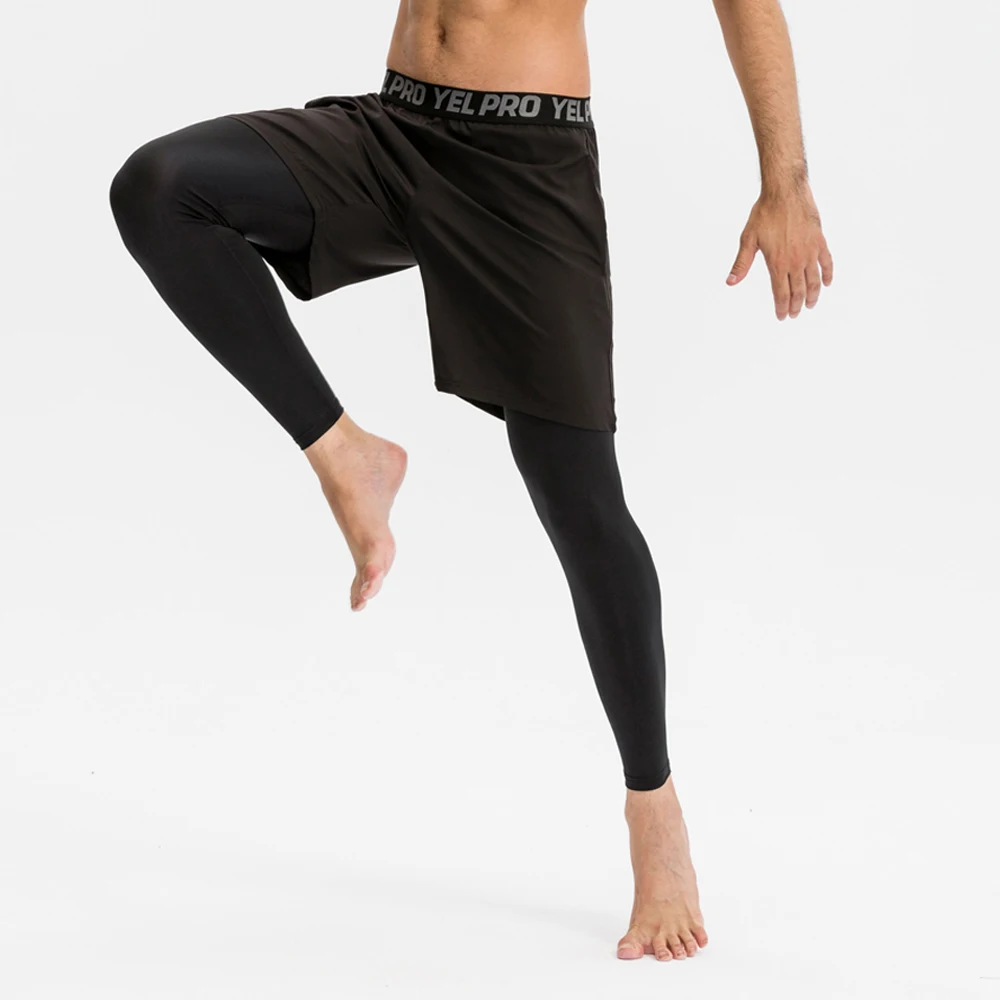 Mens Compression Leggings Fitness 2 in 