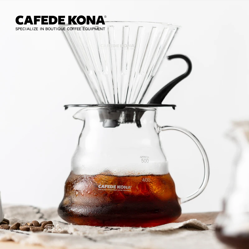 CAFEDE KONA кофейный сервер 12 унций(360 мл) 20 унций(600 мл) Термостойкое стекло ручная капельница может использоваться с 101/102 капельницами/волновой капельницей