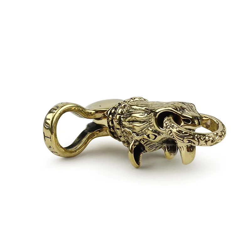 Латунный брелок с изображением носорога DIY EDC Rhinoceros брелок для ключей Медный кулон для животных открытый инструмент