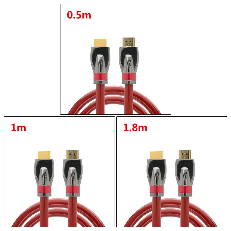 1 PC 0.5/1/1.8m High Speed Gold Woven Cable HdMI 2.1 8K 3D HdTV Cord for DVD Player