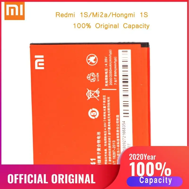 Оригинальный аккумулятор для телефона Redmi 1 1S 2 батарея Xiaomi hongmi BM41 батареи bateria Xiomi |