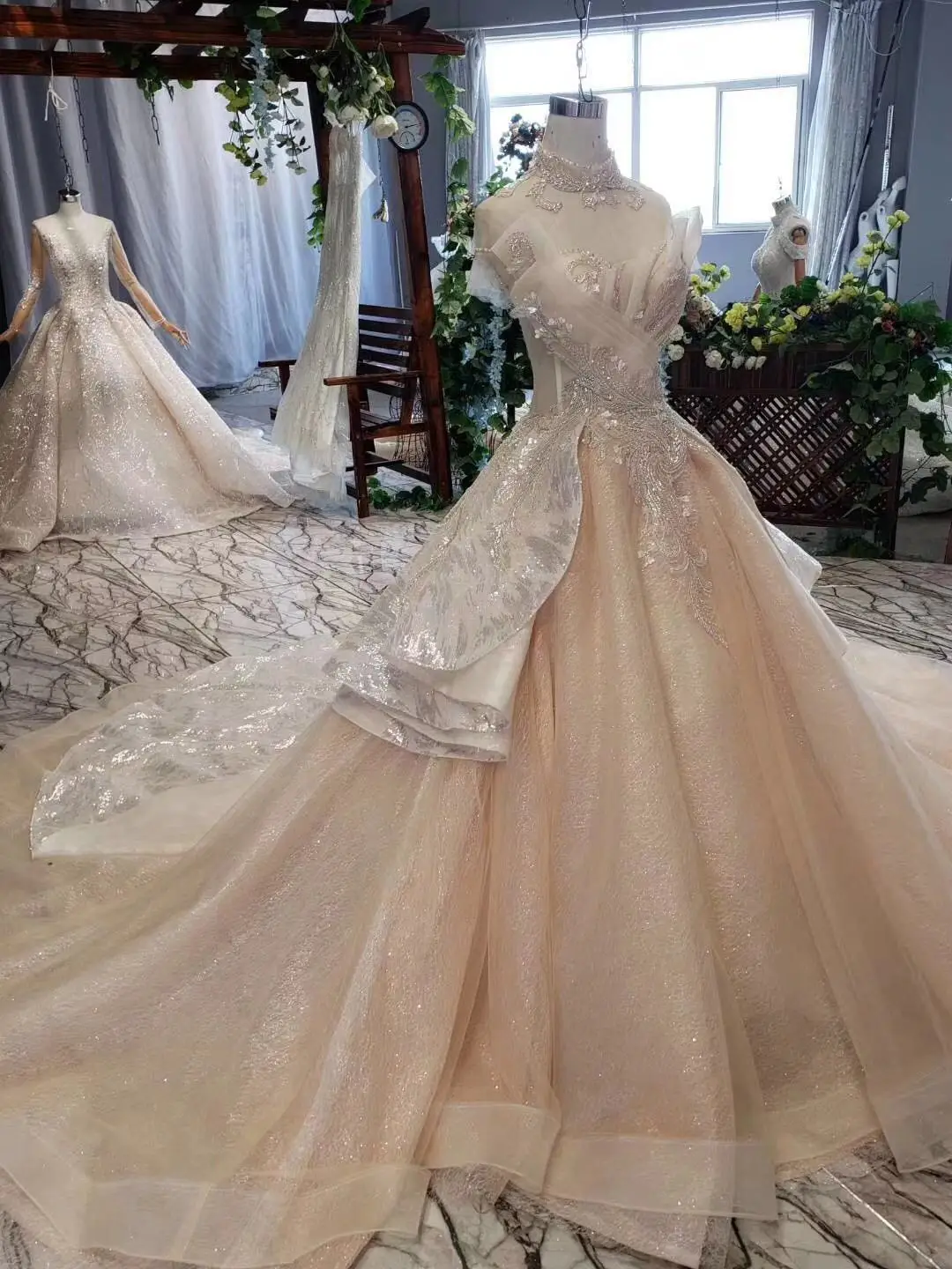 Vestido De Noiva Дубай арабское свадебное платье с длинными рукавами бальное платье с бисером роскошное свадебное платье Свадебные платья Brautkleid