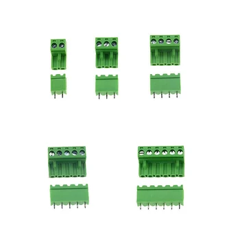 

10sets/lot HT5.08 Straight 2 3 4 5 6 pins Terminal plug type 300V 10A 5.08mm pitch PCB connector screw terminal block