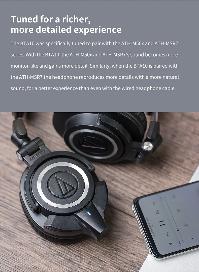 FiiO BTA10 Bluetooth 5,0 адаптер для аудио-* Technica ATH-M50x/MSR7 усилитель с технологией шумоподавления cVc ptXLL/AAC