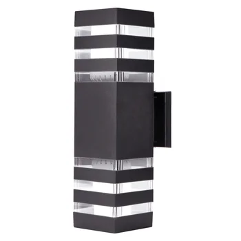 

Upper And Lower Aluminum Square LED Wall Lamp Installation Outdoor Waterproof Double Head for Courtyard Garden Porch Corridor