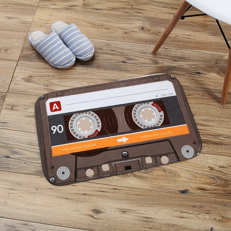 Vintage Cassette Tape Indoor Doormat Non Slip Door Floor Mats Carpet Rugs Decor 