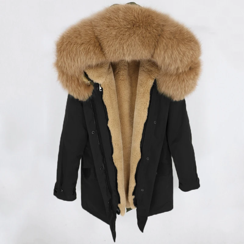 OFTBUY зимняя куртка Женская водонепроницаемая куртка из натурального меха длинная парка натуральный Лисий меховой капюшон, воротник верхняя одежда уличная Роскошная