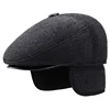 XdanqinX 2024 Winter New Men's Hat Woolen Thick Warm Berets With Earmuffs Male Bone Dad's Hat Trucker Winter Plush Fluff Hats 3