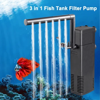 

3 In 1 Aquarium Internal Filter Oxygen Submersible Pump Helps To Stable Water Quality Large Oxygen Content Save Energy