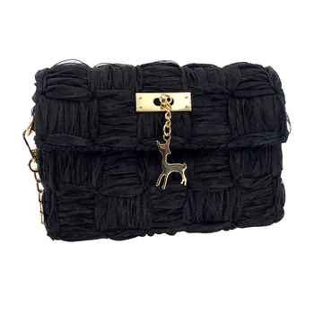 

Stress Relief Single Shoulder Chain Ribbon Gift Cross Body Romantic Women Bag Travel Beginners Fashion Hand Woven DIY Tote