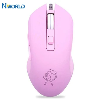 

Pink Gaming Mouse Silent 7 Colors Backlit Optical Ergonomic USB Wiredless with 3200 DPI 6 Buttons For Dota2 Mouse Gamer Fortnite