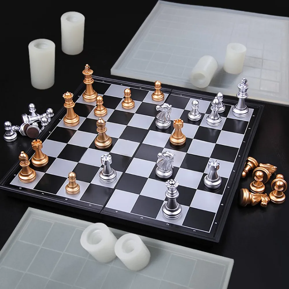 Forme de jeu d'échecs international moule en silicone bricolage argile résinLTA 