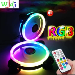 Ventiladores de refrigeración para carcasa de PC, controlador RGB ajustable, ventilador de refrigeración de 12cm, disipador de calor, radiador, ventilador de chasis de ordenador de escritorio