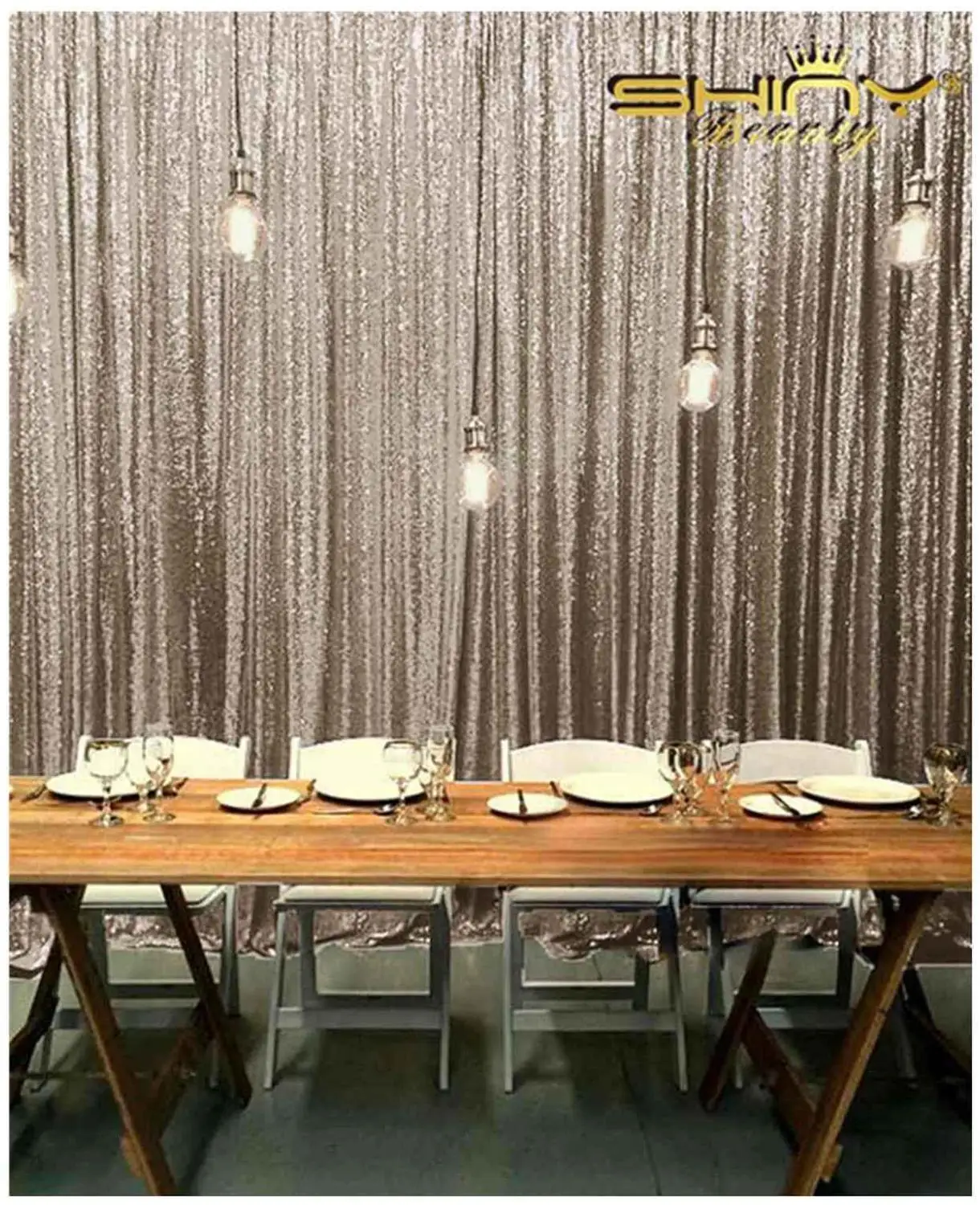 

Shinybauty 12FTX20FT Copper Color Photo Booth Backdrop Birthday Party Wall Decor Home Decoration Accessories-M190816