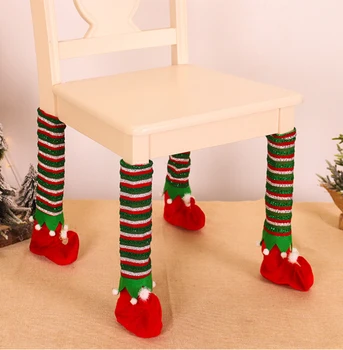 

Non-Slip Able Foot Socks Christmas Table Legs Cover Chair Foot Cover Cartoon New Year Festival Decoration 2020 NEW