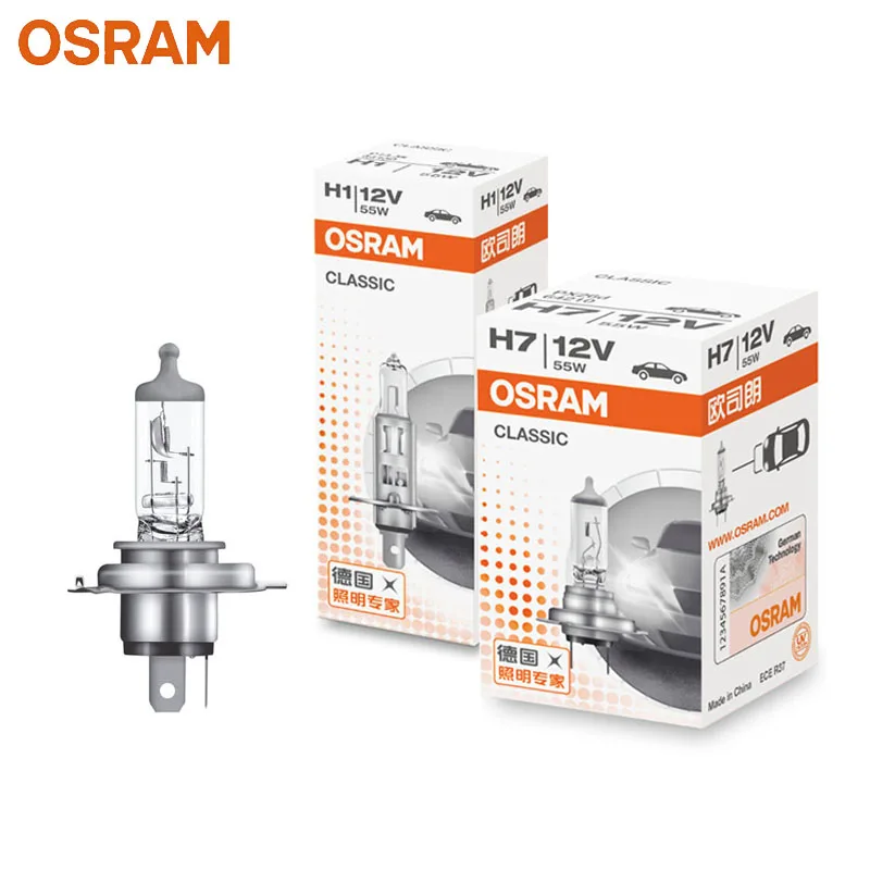 OSRAM H1 H4 H3 H7 12V Standard Lamp White Light Original Headlight Auto Fog  Lamp 55W HIR2 Car Halogen Bulb OEM Quality (1pc)