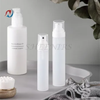 

Free Shipping 4pcs 30ml 50ml Plastic PP Frosted Airless Spray and lotion Bottle with Fine Mist spray/lotion pump