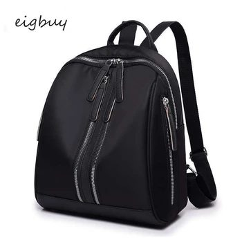 

Female Luxury Classic Nylon Zipper Solid Black Fashion Fashionable School Bags For Teenage Girls Mochila Notebook Schoolbag