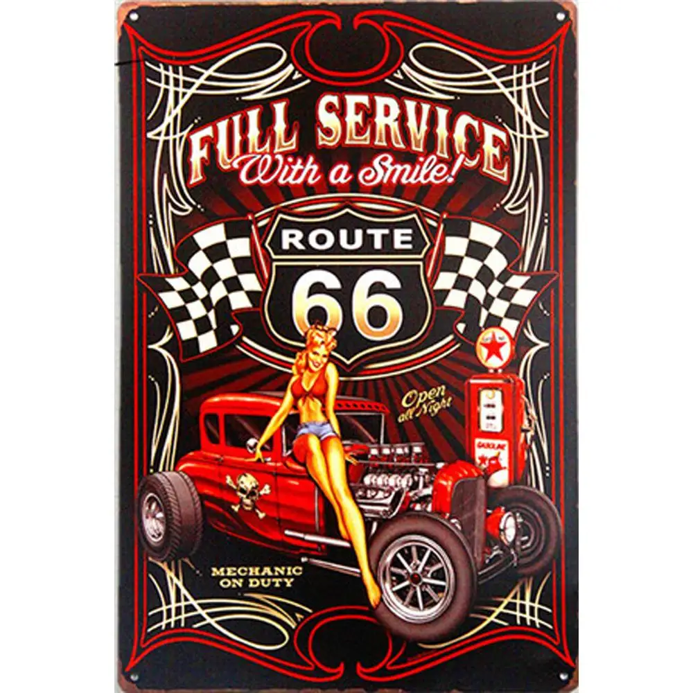 Американский Route 66 Ретро табличка Настенный декор для бара, паба, кухни, дома, винтажный металлический постер, пластина, металлические знаки, живопись, табличка