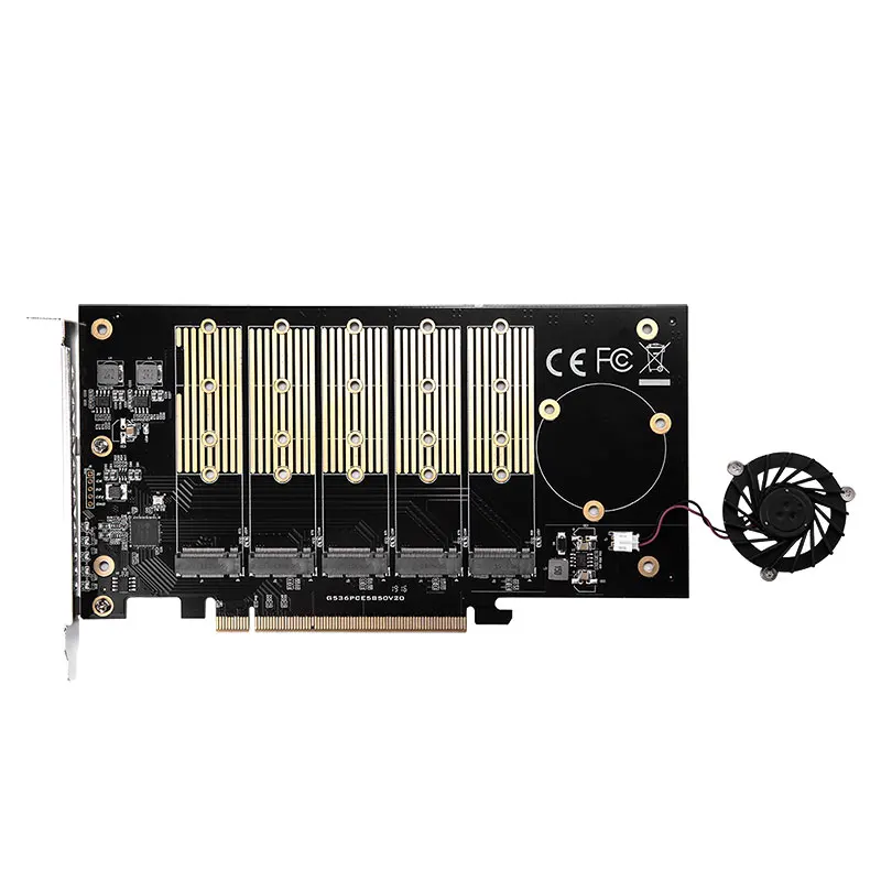 5 портов M.2 адаптер NGFF SSD для PCIe 3,0x16 карты M2 ключ B драйвер с силиконовой охлаждающей накладкой Жесткий диск адаптер для 2230-2280 SSD
