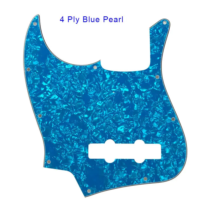 Pleroo заказное качество Pickguard-для левшей США 10 отверстий 4 струны Стандартный джазовый бас-гитара скретч пластина - Цвет: 3Ply blue Pearl