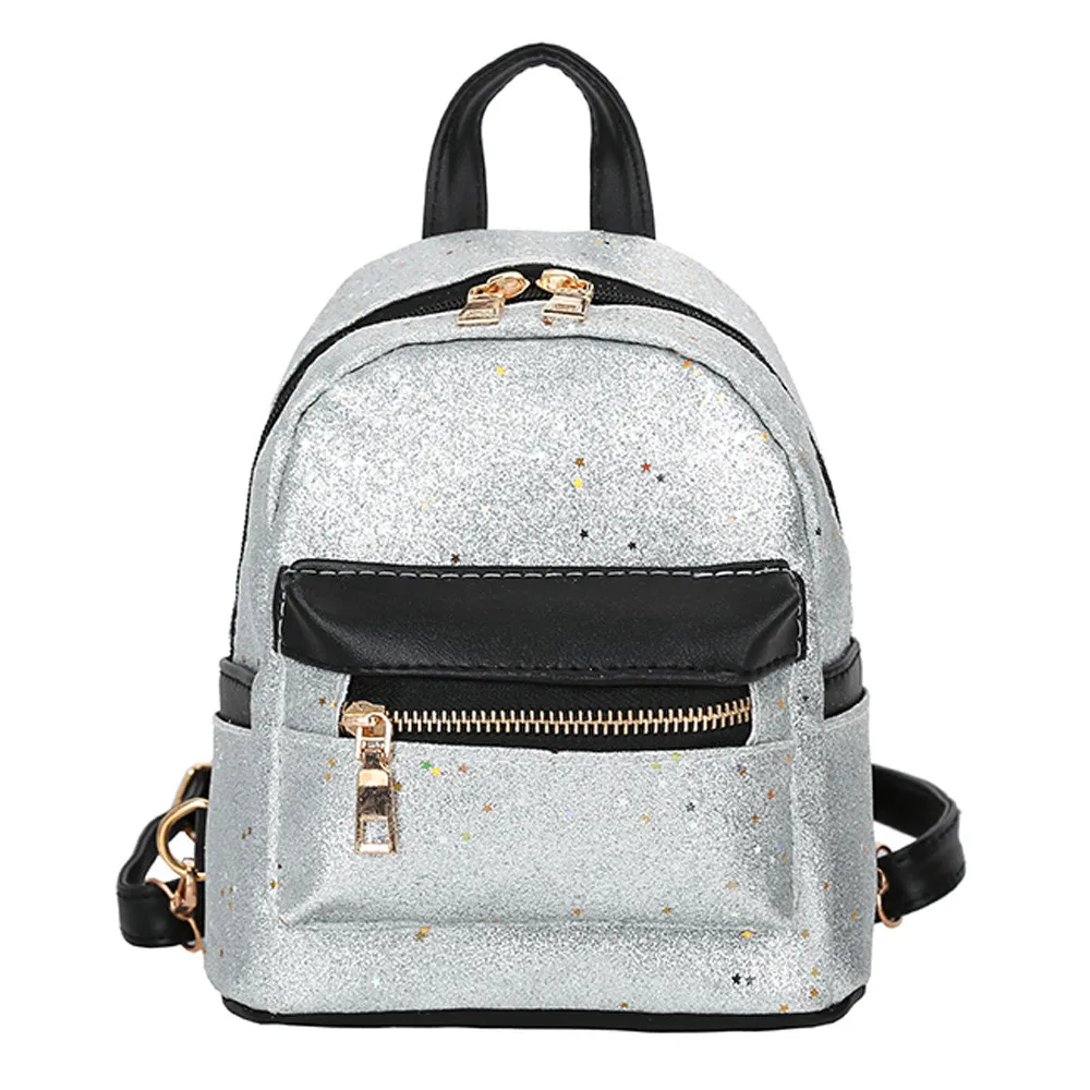 

Women College Wind Shoulder Bag High quality Sequins leather School Bag Fashion Girl Backpack Satchel Women Travel Bags #920