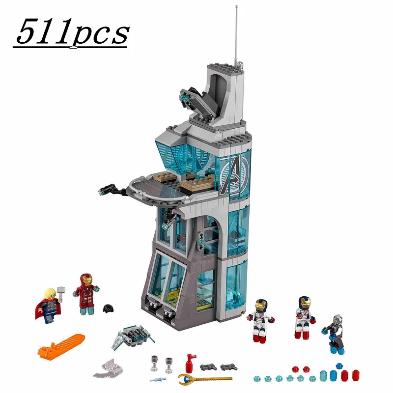 

511Pcs Marvel The Avengers Tower Model Building Blocks Compatible Legoinglys Super Heroes 76038 Bricks kids construction Toys