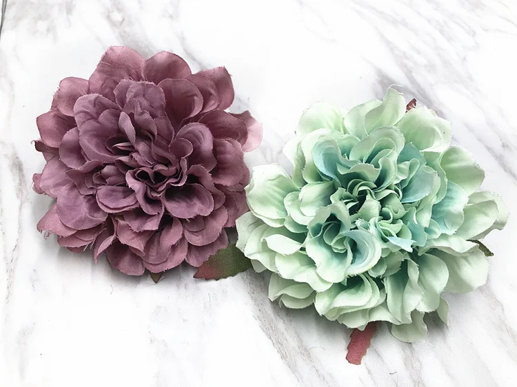 YOOROMER 5pcs silk retro peony flowers home decoration wedding flower wall bridal tiara gift diy artificial flowers