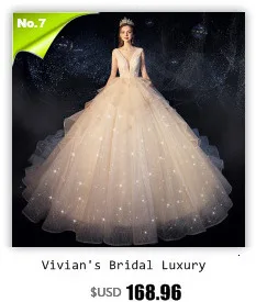 Vivian's Bridal Новая мода свадебное платье роскошное Бисероплетение Блестки Кристалл Кружева Аппликации Часовня Поезд пушистое свадебное платье