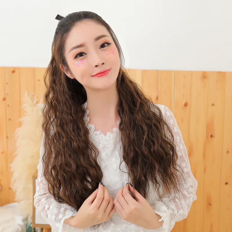 Lanlan Dlinnyj Kudryavyj Konskij Hvost Privyazannyj K Volosam 8 Cvetov Na Vybor 110 G Sinteticheskie Hvostiki Dlya Pricheski Dlya Belogo Cveta Aliexpress Mobile