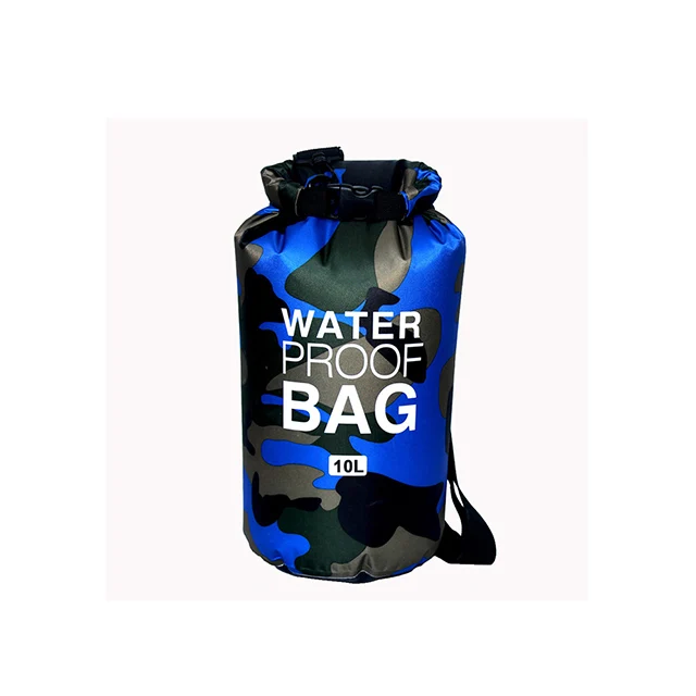 30L Waterproof Swimming Bag Dry Sack Camouflage Colors Fishing Boating Kayaking Storage Drifting Rafting Bag 2L 5L 10L 15L XAZ9 10L Blue
