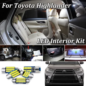

100% White Error Free Canbus For Toyota Highlander Kluger Car LED Interior Dome Map Light + License Plate Lamp Kit (2001-2020)