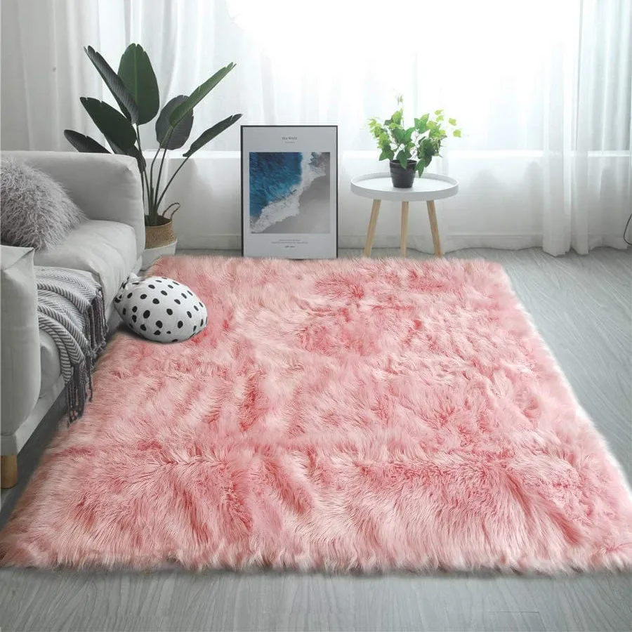 

Faux Fur Sheepskin Area Rugs for Bedroom Living Room Home Decor Floor Sofa Couch Fluffy Kids Baby Carpet Girl Cute Room Carpet