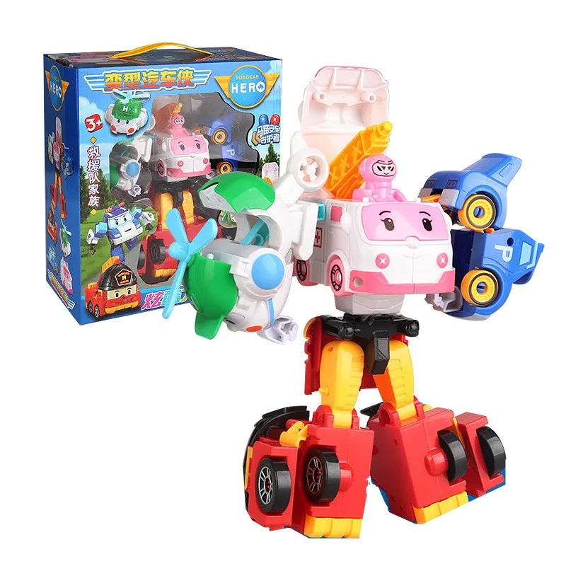 1set in box 4 шт./6 шт. Robocar Корея Робот детские Игрушки Трансформеры-Аниме Фигурка Супер Крылья поли игрушки для детей Playmobil Juguetes - Цвет: 1set in box