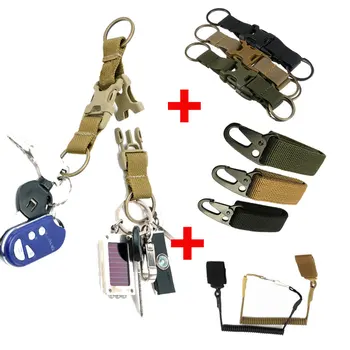 

Keychain Belt Clip Tactical Molle Key Ring Holder Gear Nylon Key Keeper Keychain Outdoor Tools Retractable Key Chain