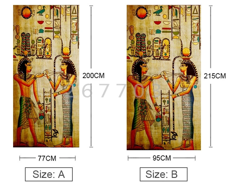3D дверь стикер s Древние египетские персонажи стикер s гостиная спальня декор двери наклейки ПВХ самоклеющиеся наклейки на стену фреска