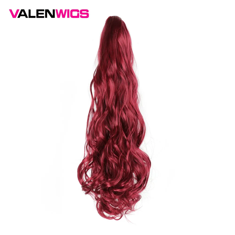 

Valentwigs Long Wavy Claw Ponytail Clip On Synthetic Extension Wrap Around Ponytail Claw Jaw in Hair piece For Black White Women