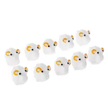 10Pcs Mini Sheep Figurines Miniatures DIY Animals Micro Fairy Garden Home Decor 72XF