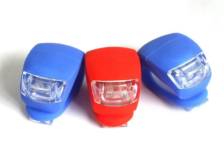 Top Waterproof Bicycle Head Light Front Rear Wheel Light LED Flash Safety Light Silicone Cycling Lamp Bike Accessories 18