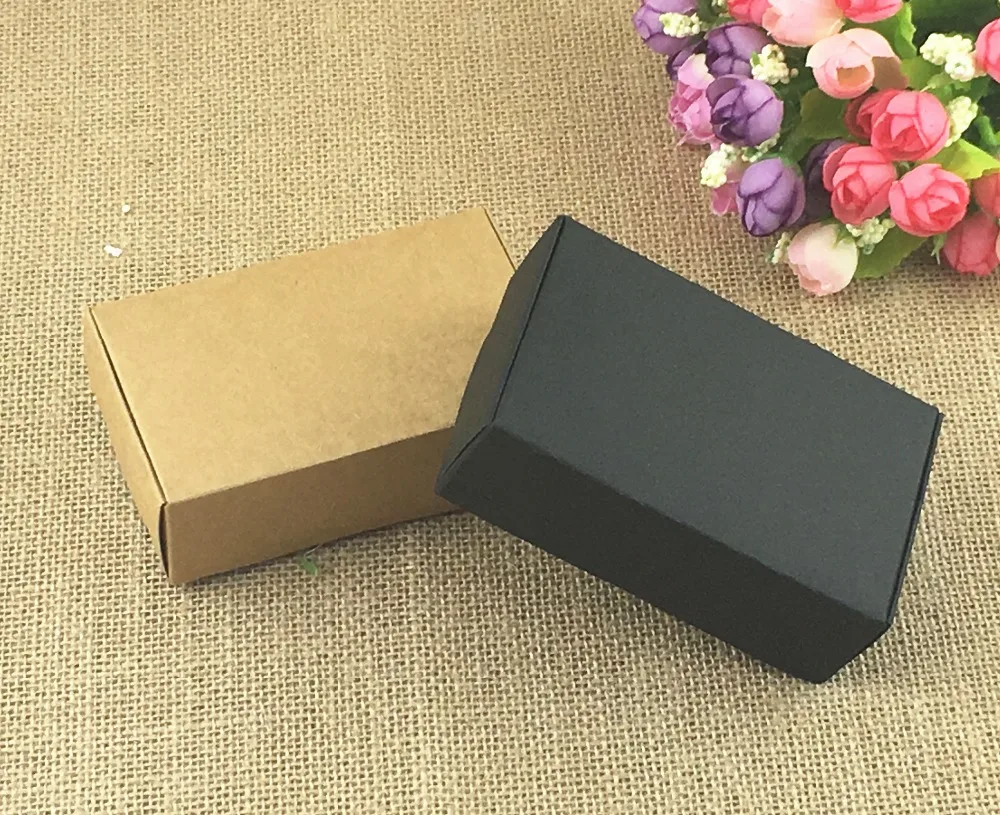 

100pcs/lot Blank Paper Boxes Kraft Gift Packing Boxes Jewelry accessory Box DIY Candy/Wedding/Party/Crafts/Gifts Storage Boxes