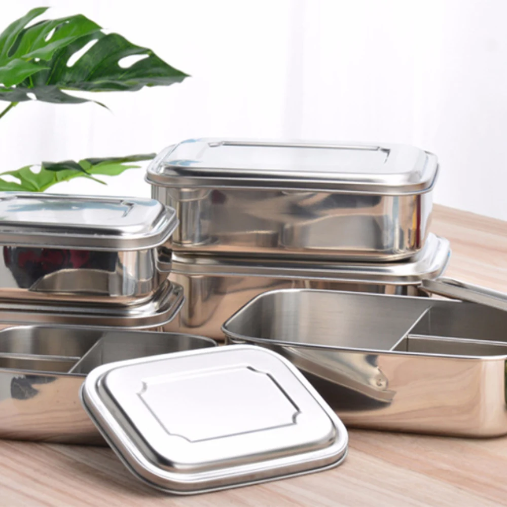 

2019 Useful Portable 1000ML Stainless Steel Lunch Box Lunch Box Case With 3 Grids Compartments 16cm Lunch Box Storage Box Case