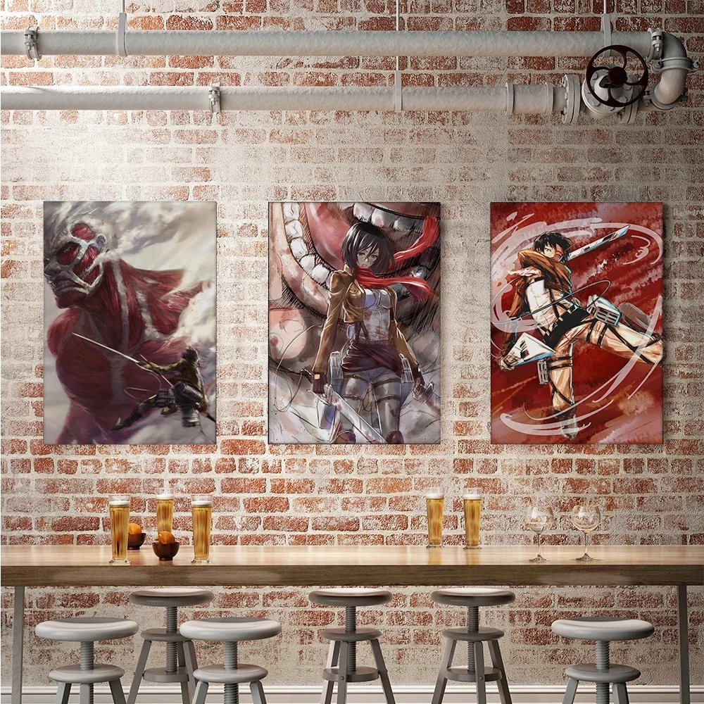 

Canvas Pictures Home Decoration Anime Attack on Titan Handsome Pink Modern Paintings Wall Art Prints Poster Modular Living Room