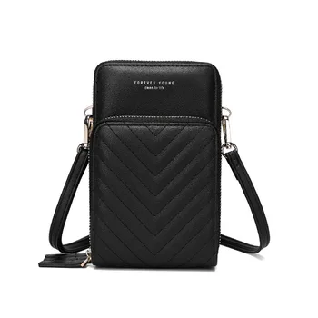 

2020 New Korean Fashion Embroidered Female Large Capacity Diagonal Bag Solid Color Multi-function Mobile Phone Bag Lady Wallet