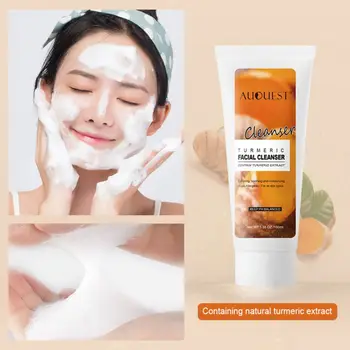 

100ml Facial Cleanser Turmeric Face Wash Whitening Moisturizing Oil Control Shrink Pores Foam Cleanser Face Care