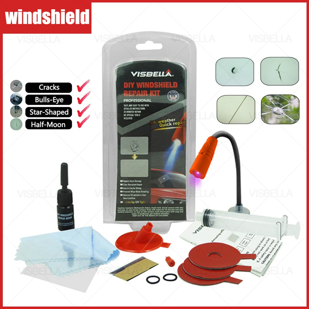 Visbella Windshield Repair Kit Diy Car Window Repair Polishing